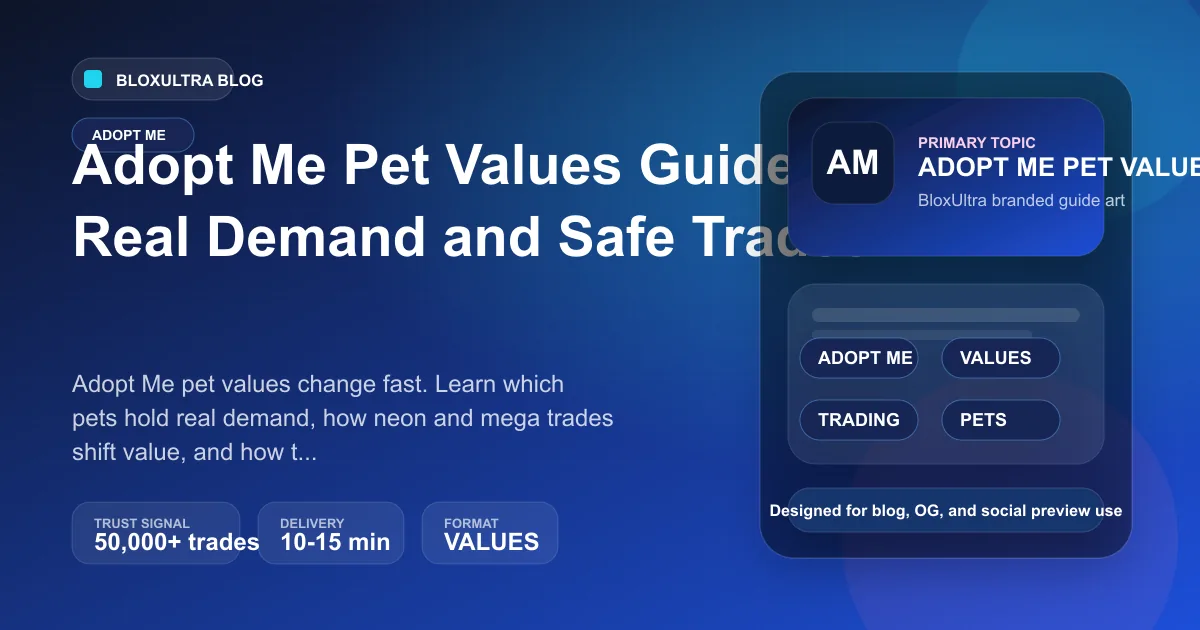 Adopt Me pet values guide showing high-demand legendary pets