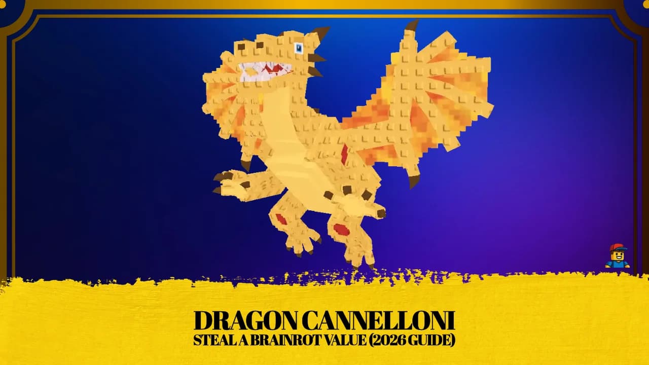 Dragon Cannelloni Secret-tier brainrot displayed on a base in Steal a Brainrot with its income stat shown