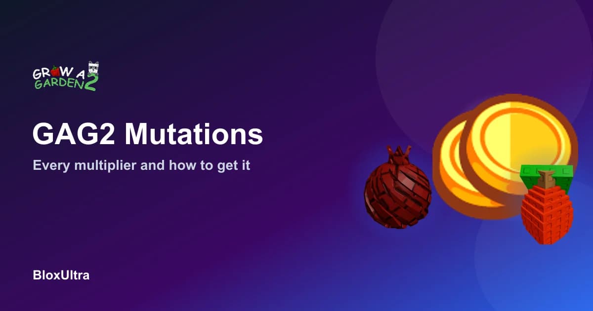 Grow a Garden 2 mutations list with sell-price multipliers